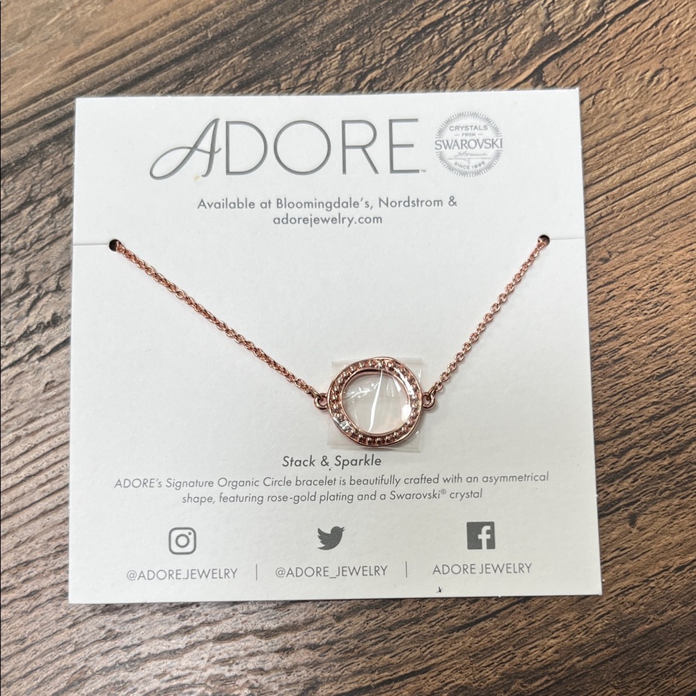 NEW Adore Stack and Sparkle Rose-gold Plated Bracelet